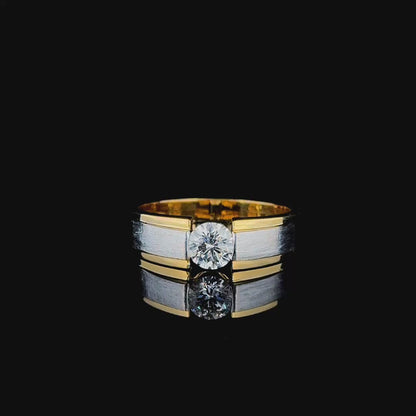 Two-Tone Tension Set Diamond Ring