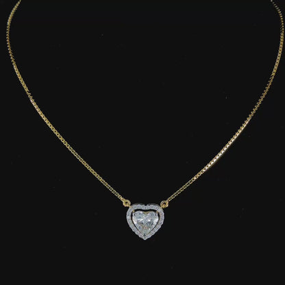 Halo Heart Diamond Pendant With Chain