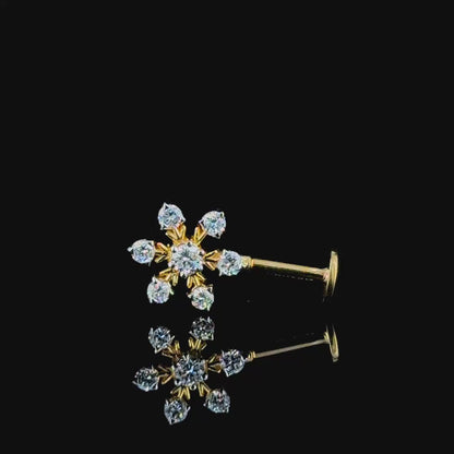 Beautiful Flower Desgin Diamond Earrings